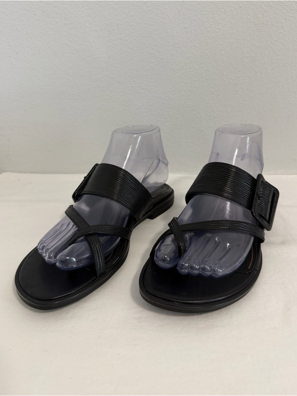 Vionic Julep thong slide sandals black leather Sz6 women’s